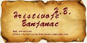 Hristivoje Banjanac vizit kartica